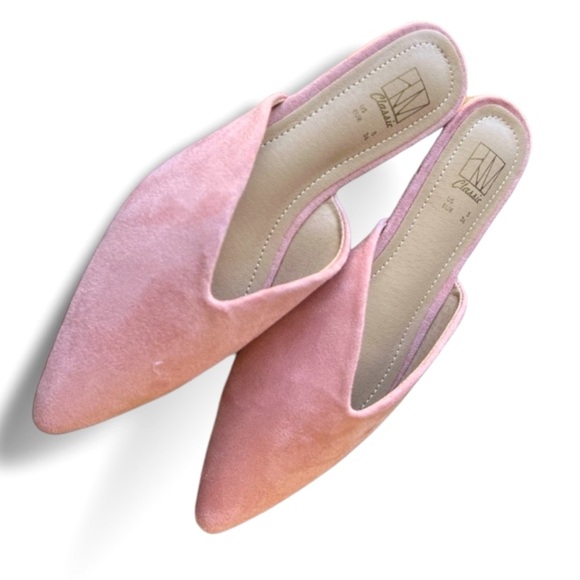 Women’s Pink Suede Mules Size 5. - Picture 9 of 9